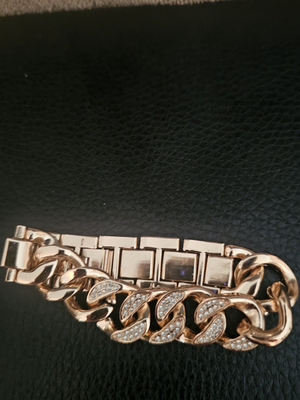 Bebe Gold Crystal Link Bracelet Woman Gold Tone